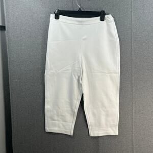 Joan Rivers Petite Signature Knit Capri Pants White Petite Medium